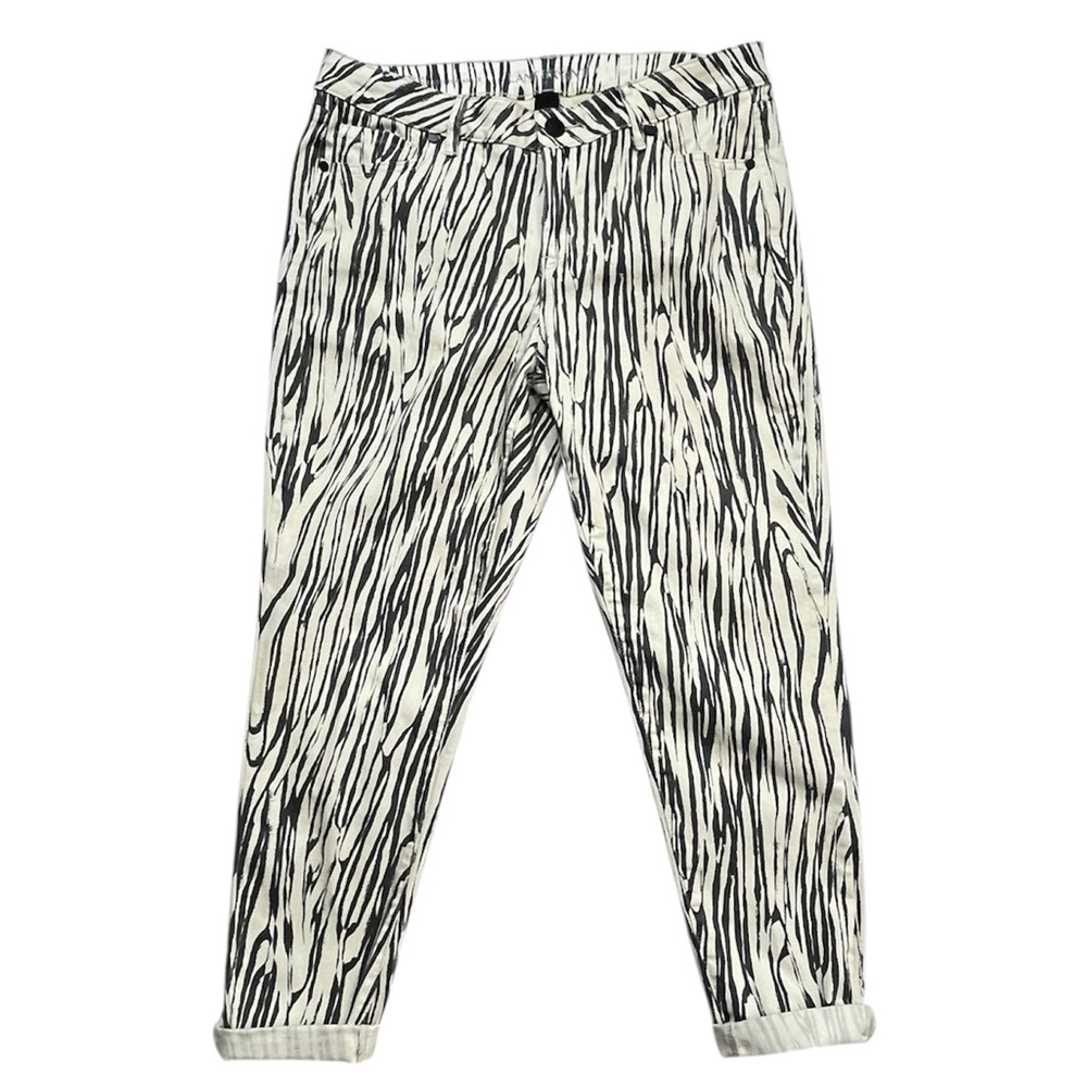 Lane Bryant Mid -Rise Cotton Blend Stretch Zebra Ankle Jeans - Size 16